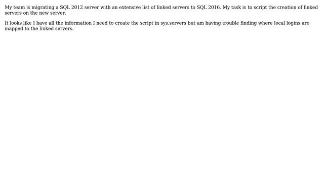 Mapping logins to linked servers for migration смотреть онлайн