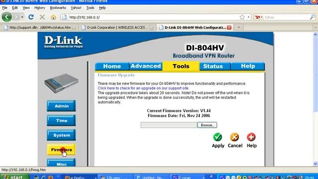 Dlink DI-804HV Changing Admin And Update Router.avi