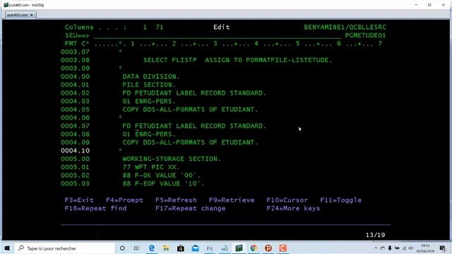 FORMATION AS400 08 Fichier PRTF RUNSQLSTM COBOL смотреть онлайн
