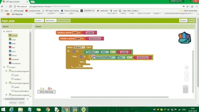 MIT APP INVERTOR #12    Login Page Or Lock Screen With Notification In Tamil