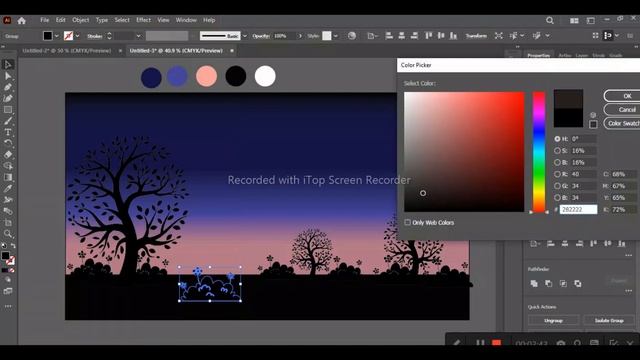 One day I become a Professional Vector Designer?|Vector night landscape drawing on Adobe Illustrato смотреть онлайн