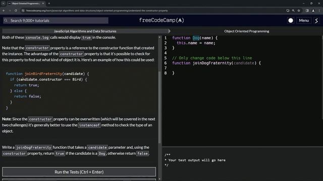 Understand the Constructor Property | freeCodeCamp | Object Oriented Programming смотреть онлайн