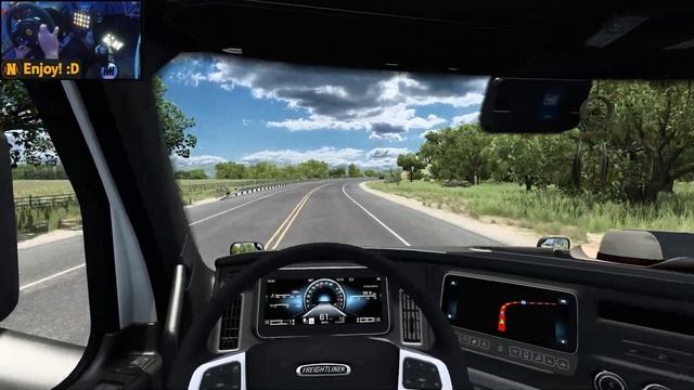 Freightliner Cascadia w/ DD15 | San Angelo - Laredo | ATS Gameplay 4K + wheel cam смотреть онлайн