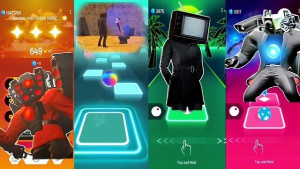 Speaker man ? Skibidi Skeleton ? Tv woman ? Cameraman Titan | Tiles Hop EDM Rush