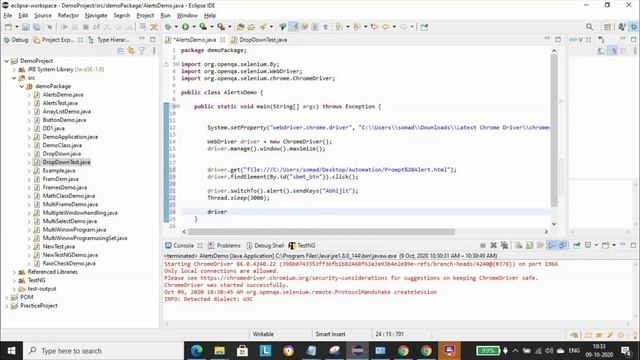Handling Alerts Using Selenium смотреть онлайн