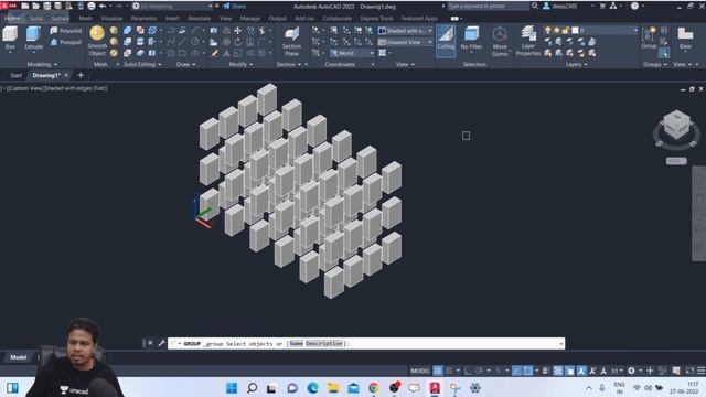 How to use 3D Array, Group Command in Autocad | 3D Array, Group Command | Autocad 3D смотреть онлайн