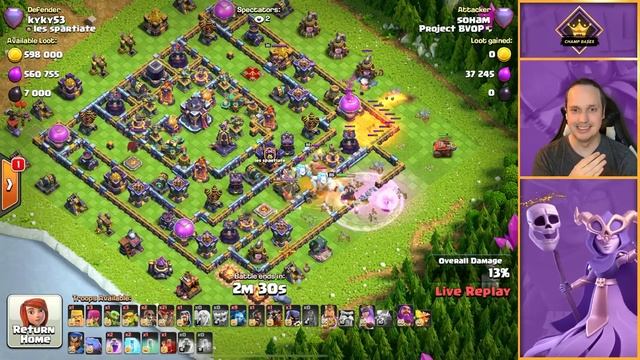 Pro Player Shows ME How To Queen Charge LaLo At TH15!! Clash of Clans смотреть онлайн