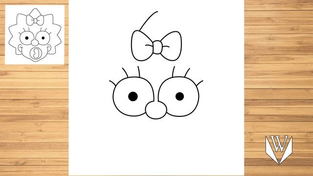 Как нарисовать Мэгги Симпсон шаг за шагом, Easy Draw | Скачать бесплатно раскраски смотреть онлайн