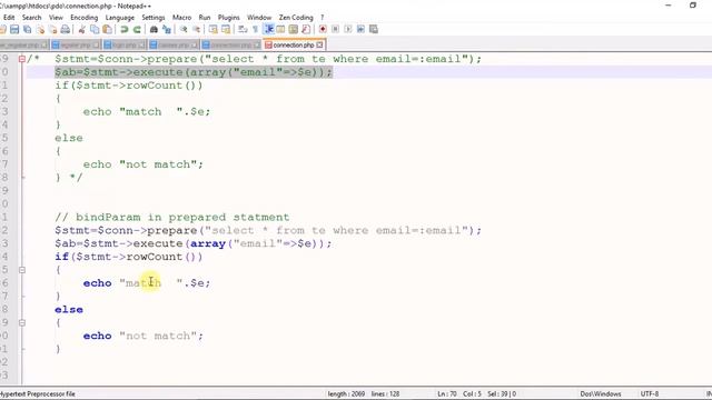 PDO(Php Data Object ) in hindi part -9(bindParam in prepare statement) смотреть онлайн