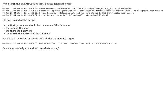 Bacula postgresql catalog backup смотреть онлайн