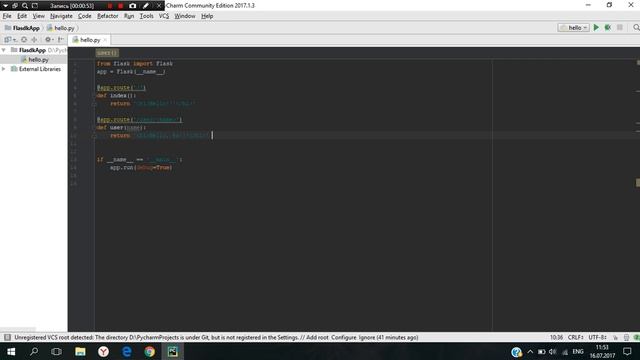 Flask Python 2 уроки приложение с динамическим маршрутом смотреть онлайн