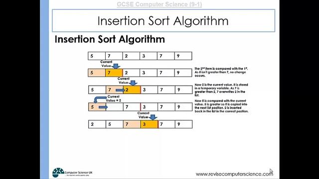 05 Insertion Sort - GCSE Computer Science - www.revisecomputerscience.com смотреть онлайн