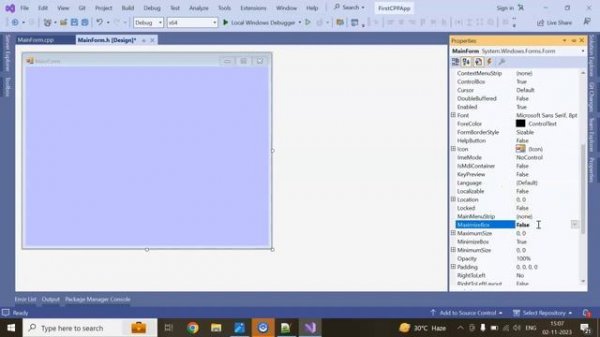 Create your first C++ GUI Windows Form using Visual Studio 2022 (Getting started)