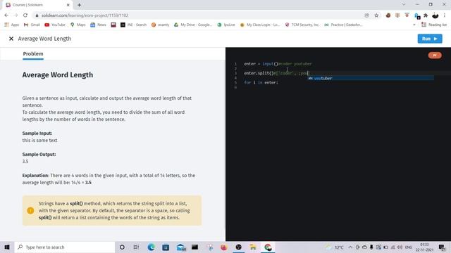 [HINDI]Average word Length | SOLOLEARN | PYTHON смотреть онлайн