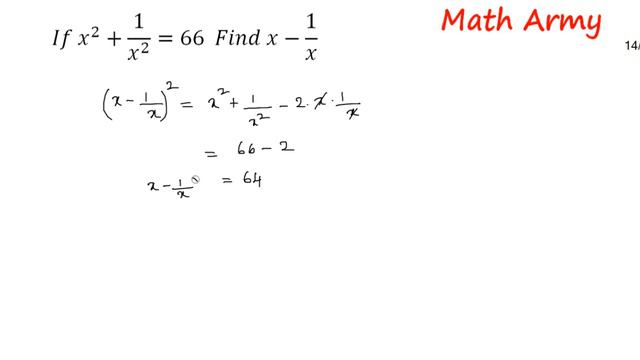 If x^2+1/x^2 =66 Find x-1/x смотреть онлайн