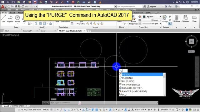 how to Using the PURGE command in AutoCAD 2017 смотреть онлайн