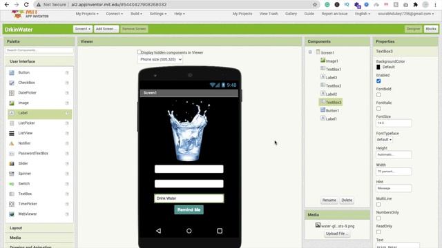 How to make Drink Water Reminder App in MIT App Inventor 2 смотреть онлайн