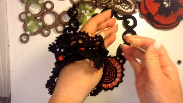 Вязаные украшения своими руками Цветы крючком. смотреть онлайн