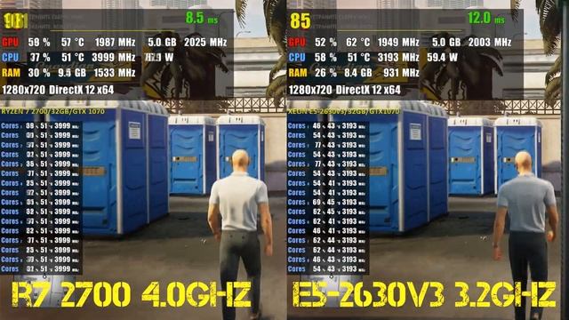 RYZEN 7 2700 VS XEON E5-2630 V3