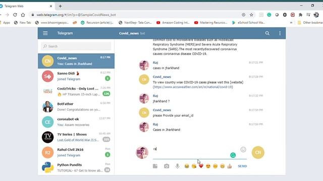 covid 19 Telegram ChatBot using RASA смотреть онлайн