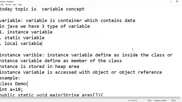 Variable concept ( Instance , static , local variable) смотреть онлайн