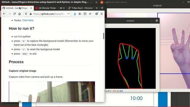 python open cv hand gesture keyboard browser control смотреть онлайн