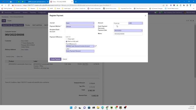 Odoo 16 New Feature | Cash discount improvements | Early Payments Discount смотреть онлайн
