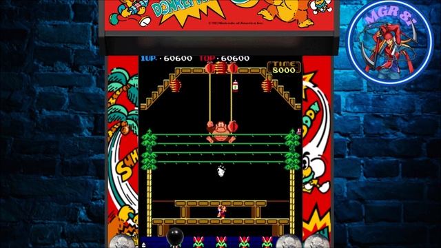 DONKEY KONG 3 GAMEPLAY ( ARCADE CABINET WITH BEZEL/MARQUEE DESIGN ) смотреть онлайн