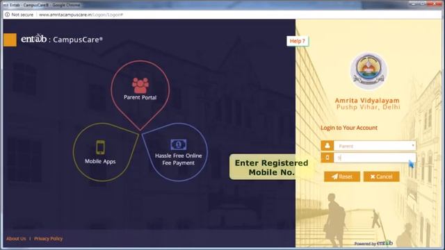 CampusCare Parent Portal Forgot User Id and Password смотреть онлайн