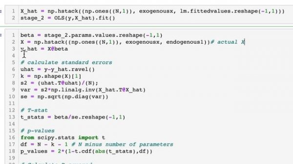 IV and 2SLS in Python