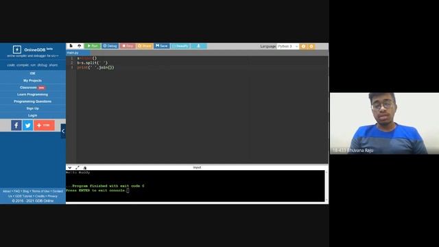 "Just 3 Lines of code" reverse words of a string смотреть онлайн