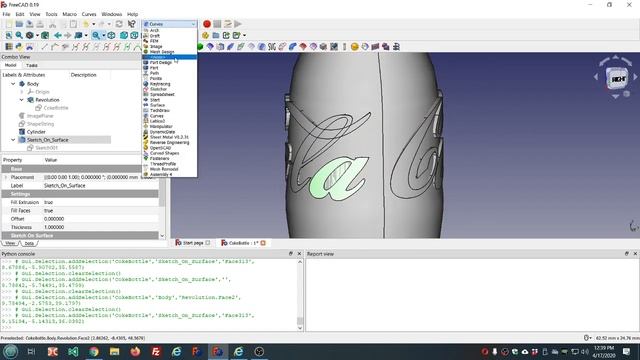 065 FreeCAD sketch on surface смотреть онлайн