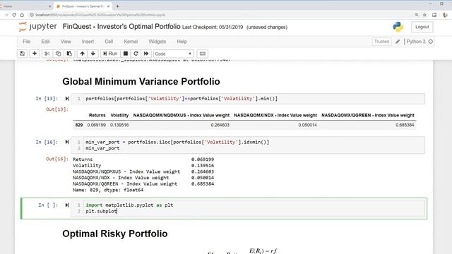 Plotting the Minimum Variance Portfolio in Python смотреть онлайн
