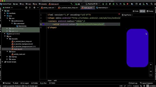 How to display Custom Toast in Android using Kotlin | Default Toast | 2020 смотреть онлайн