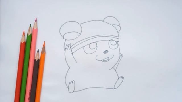 Как нарисовать хомячка. Рисуем очаровательного хомяка в шапке. How to draw a hamster. смотреть онлайн