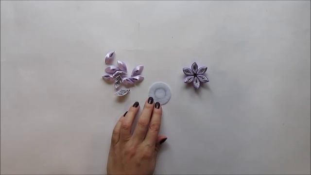"Снежная" лента в косу / DIY Kanzashi смотреть онлайн