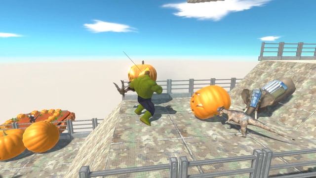 Pumkin Lantern Halloween Death Fall - Animal Revolt Battle Simulator смотреть онлайн