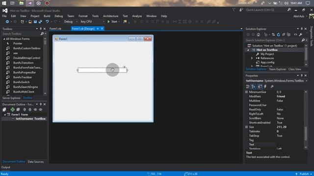 How to Create Hint, PlaceHolder Text, Watermark In a TextBox C# VB.NET - Visual Studio 2015, 2017 смотреть онлайн