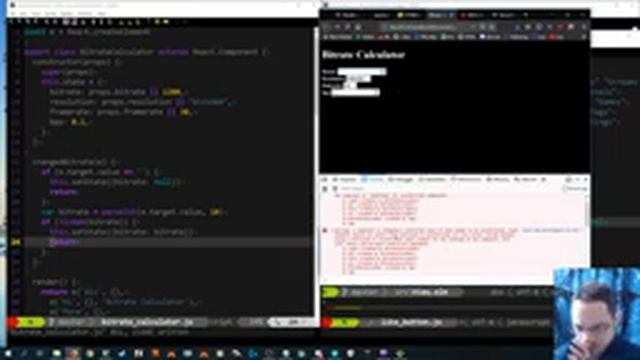 Javascript: Figuring out React, trying to make a bitrate calculator смотреть онлайн