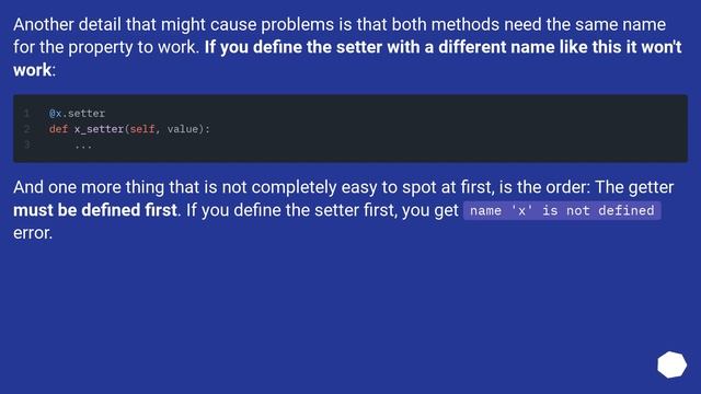 Why does @foo.setter in Python not work for me? смотреть онлайн