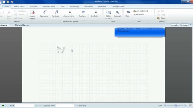 Mathcad Tutorial Beginner level - Math Regions and Operators Free ELearning смотреть онлайн
