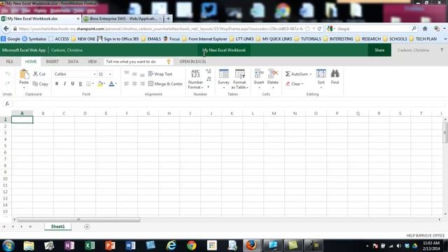 MS Office 365 Web App: EXCEL_Creating an Excel Workbook_CCPS_2:38M смотреть онлайн