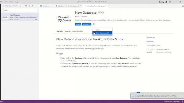 How To Download & Install (.VSIX) Extension in Azure Data Studio