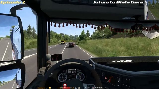 ?? Pomezania v.1.4 - ETS2 1.45 - Sztum to Biala Gora - DAF XF106 530 Space Cab смотреть онлайн