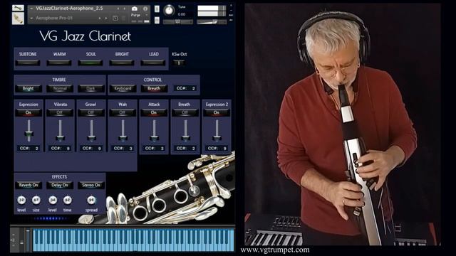 Jazz Clarinet sound library and Aerophone Pro wind controller. Brass and woodwind vst plugin. смотреть онлайн