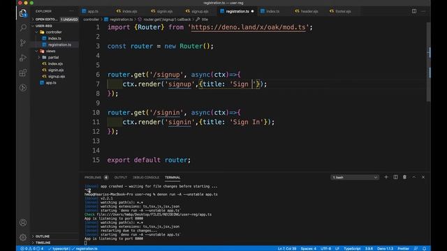 Deno Login & Registration System Tutorial (Setting up Project, Create MVC Pattern, Add View Engine) смотреть онлайн