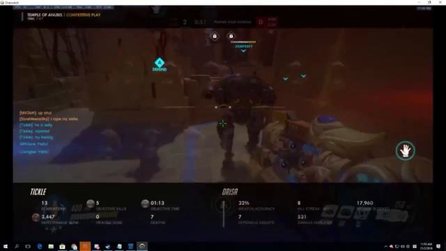 Overwatch - Orisa that kills ( using tickle acc) смотреть онлайн