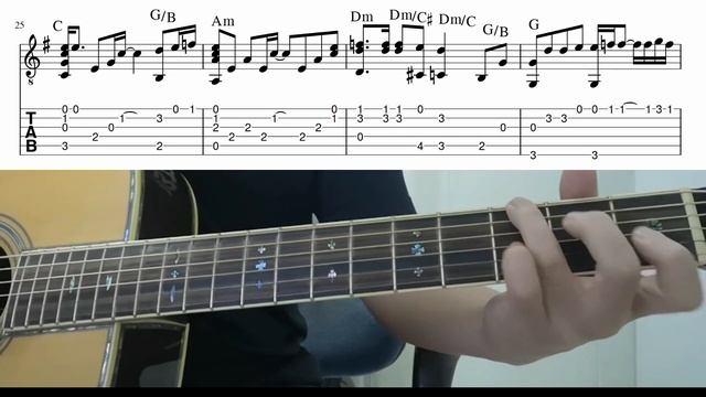 Bohemian Rhapsody (Queen) - Easy Fingerstyle Guitar Playthrough Tutorial Lesson With Tabs смотреть онлайн