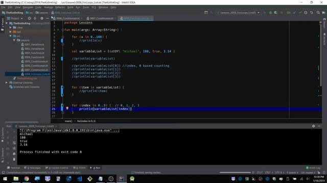 Kotlin - Beginner Tutorial #007 - For Loops & Lists смотреть онлайн