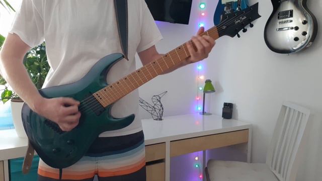 Harley Benton R-457FFB Roasted MultiScale - FANCY 7 STRING FLIP FLOP BLUE